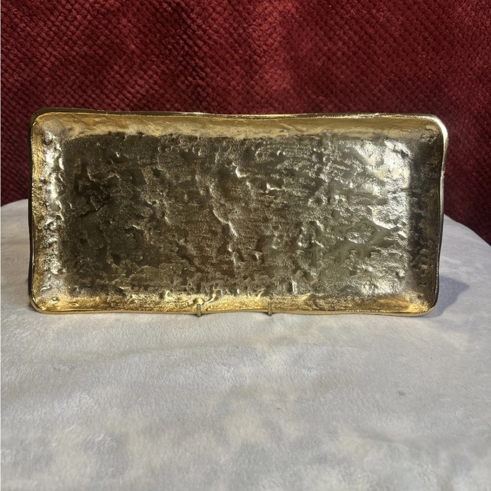 Casey Metal Tray, Medium,
14L ร 7W x 1H Gold-Tone Unique Brutalist Finish